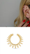 Gold Spiral Wire Coil Wrap Ear Cuff - CW1EARCUFF0065 | Wholesale Stainless Steel Jewelry Catwalk Jewellery Europe
