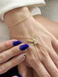 Gold Flying Dove Swallow Bird Hand Chain - CW1HANDCHAIN003 | Wholesale Stainless Steel Jewelry Catwalk Jewellery Europe