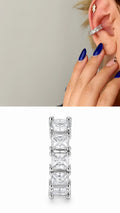 Silver Princess Cut CZ Eternity Band Ear Cuff - CW1EARCUFF0010 | Wholesale Stainless Steel Jewelry Catwalk Jewellery Europe