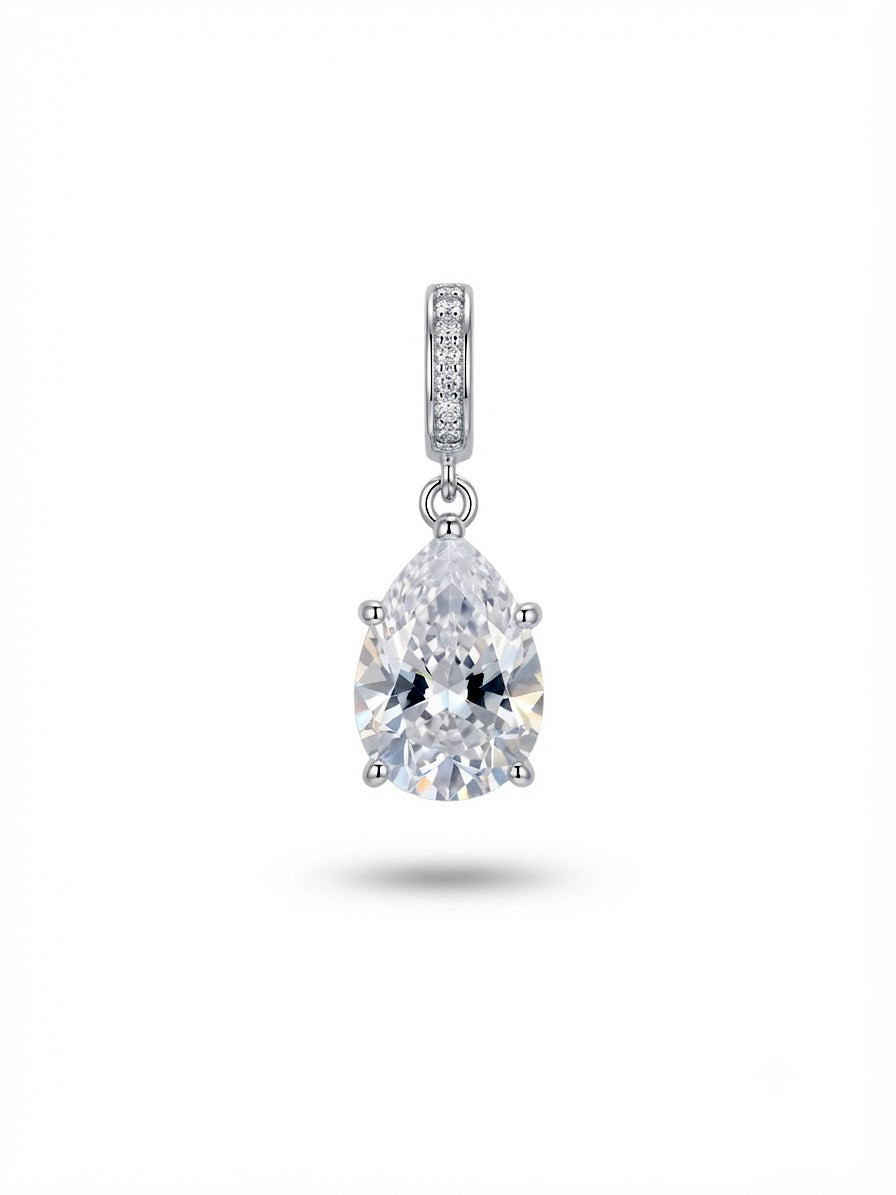 Silver Pear Cut CZ Solitaire Pendant Charm - CW1PENDANT006 | Wholesale Stainless Steel Jewelry Catwalk Jewellery Europe