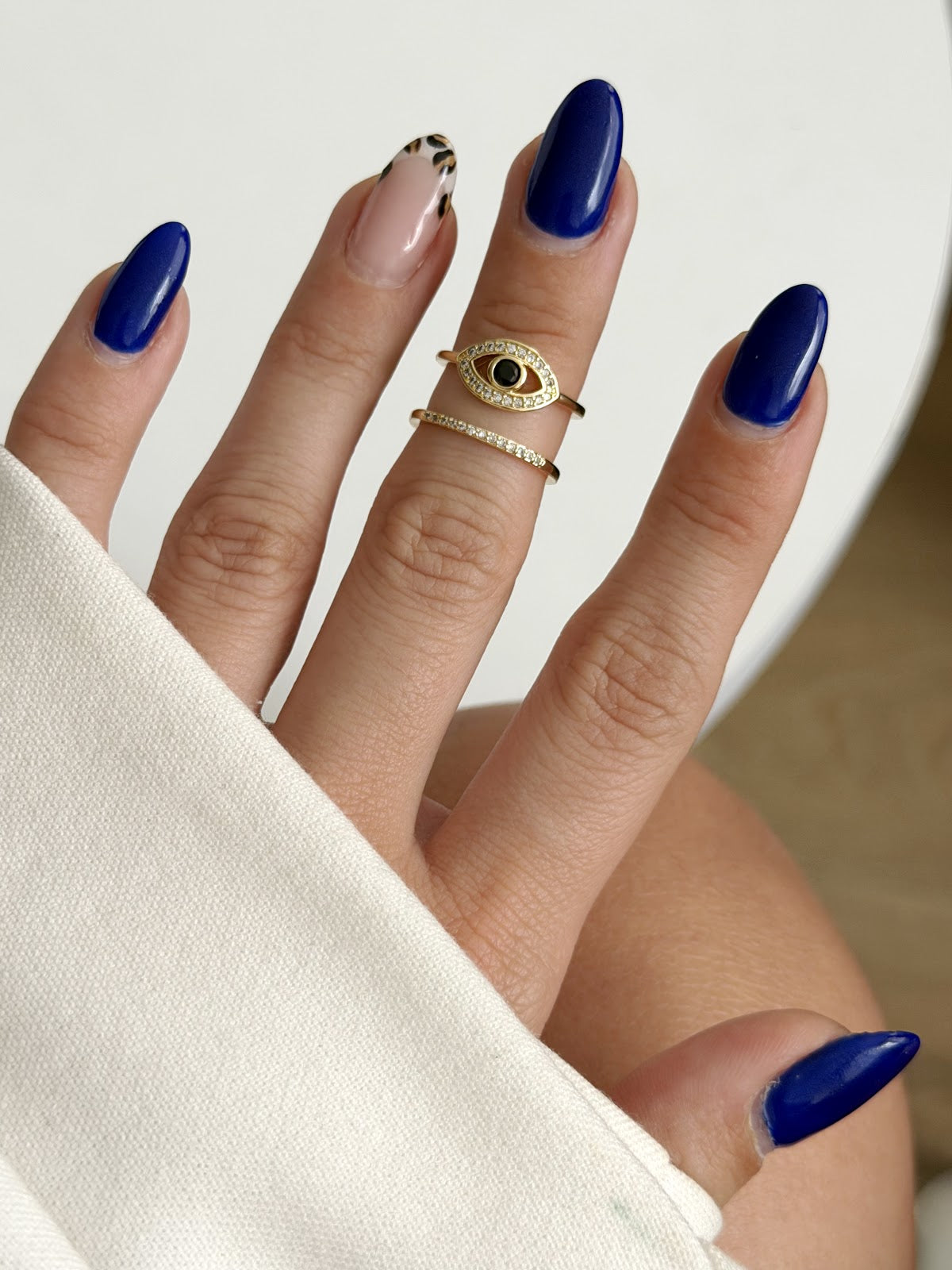Gold CZ Pave Evil Eye Stackable Ring Set wholesale jewelry RINGS Catwalk Jewellery Europe