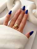 Gold Open Bypass Organic Teardrop Ring wholesale jewelry RINGS Catwalk Jewellery Europe