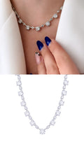 Silver CZ Solitaire Graduated Tennis Choker Necklace - CW1NKL00128 | Wholesale Stainless Steel Jewelry Catwalk Jewellery Europe