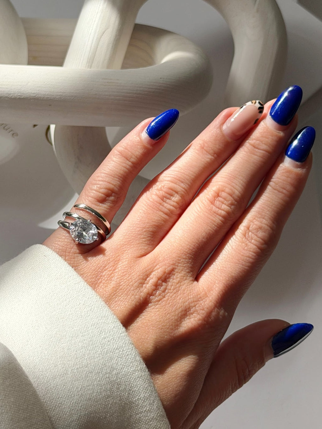 Silver Layered Oval CZ Statement Ring wholesale jewelry RINGS Catwalk Jewellery Europe