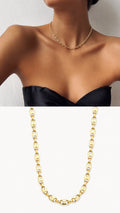 Gold Mariner Anchor Link Chain Necklace - CW1NKL0077 | Wholesale Stainless Steel Jewelry Catwalk Jewellery Europe