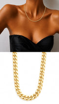 Gold Flat Curb Chain Necklace - CW1NKL0021 | Wholesale Stainless Steel Jewelry Catwalk Jewellery Europe