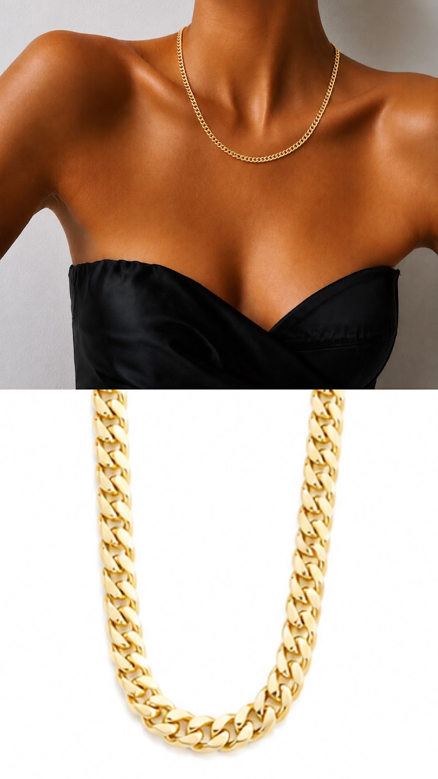 Gold Flat Curb Chain Necklace - CW1NKL0021 | Wholesale Stainless Steel Jewelry Catwalk Jewellery Europe