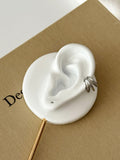Silver Plain Triple Band Ear Cuff Alternate Angle - CW1EARCUFF0048 | Wholesale Stainless Steel Jewelry Catwalk Jewellery Europe