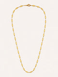 Gold Starburst Etched Marquise Station Chain Necklace - CW1NKL0010 | Wholesale Stainless Steel Jewelry Catwalk Jewellery Europe