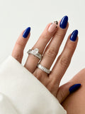 Silver Oval CZ Solitaire And Baguette Eternity Band Set wholesale jewelry RINGS Catwalk Jewellery Europe