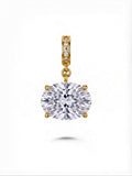 Gold Oval Cut CZ Solitaire Pendant Charm - CW1PENDANT002 | Wholesale Stainless Steel Jewelry Catwalk Jewellery Europe