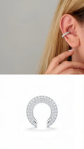 Silver CZ Pave Thick Dome Hoop Ear Cuff - CW1EARCUFF0024 | Wholesale Stainless Steel Jewelry Catwalk Jewellery Europe