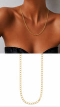 Gold Classic Curb Chain Necklace - CW1NKL001 | Wholesale Stainless Steel Jewelry Catwalk Jewellery Europe