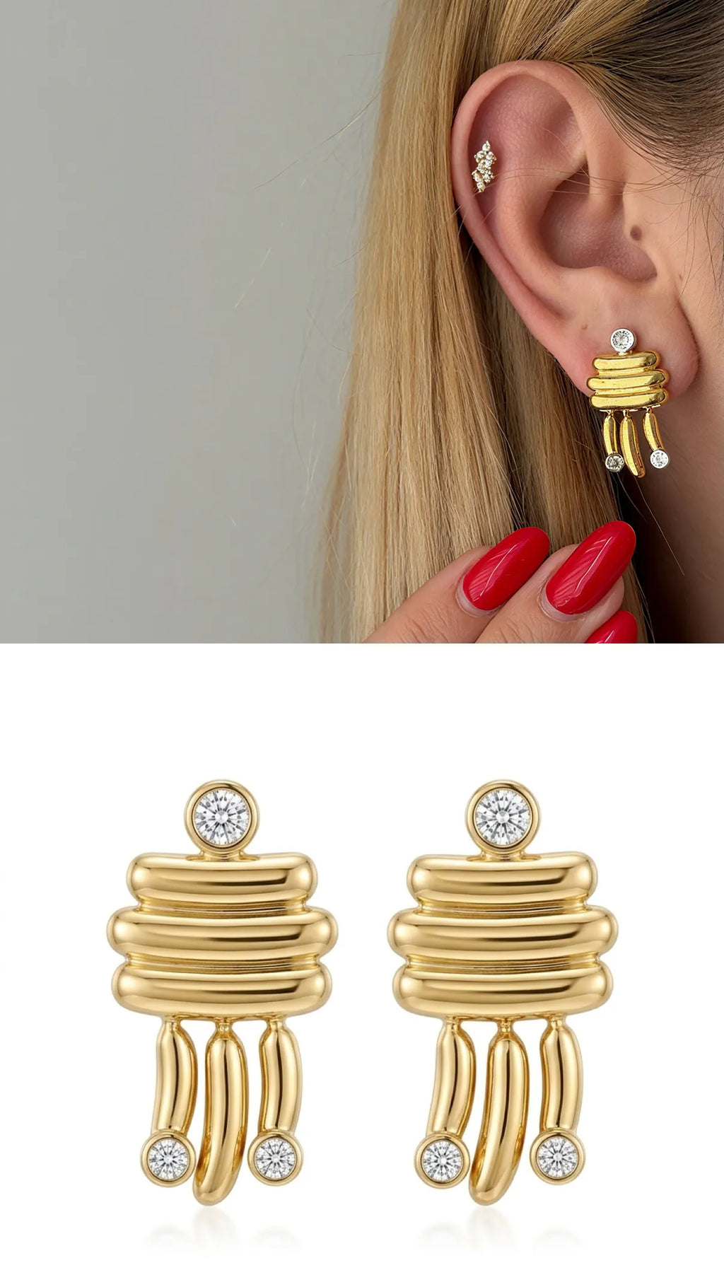 14K Gold Plated Cubic Zirconia Vip 14k earrings  – Catwalk Jewellery wholesale jewelry VIP 14K EARRINGS  Catwalk Jewellery Europe