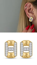 Two-Tone Cubic Zirconia Vip 14k earrings  – Catwalk Jewellery wholesale jewelry VIP 14K EARRINGS  Catwalk Jewellery Europe