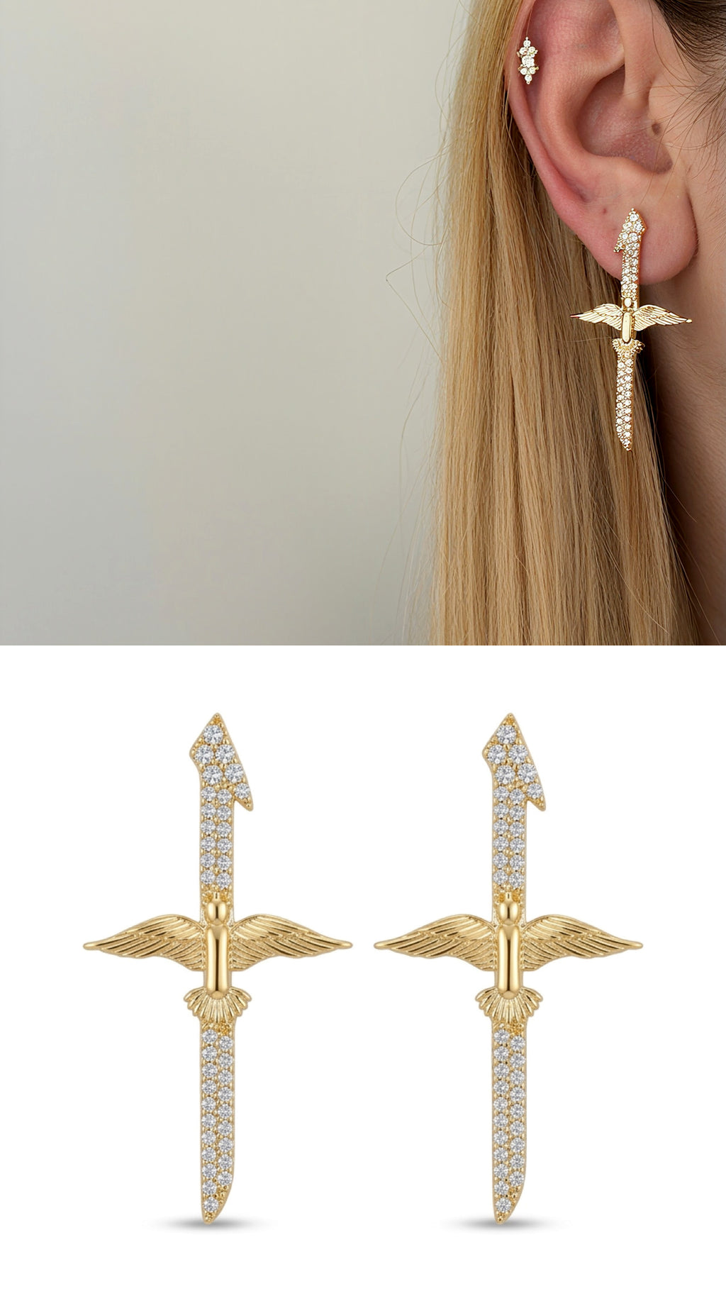 14K Gold Plated Cubic Zirconia Vip 14k earrings  – Catwalk Jewellery wholesale jewelry VIP 14K EARRINGS  Catwalk Jewellery Europe