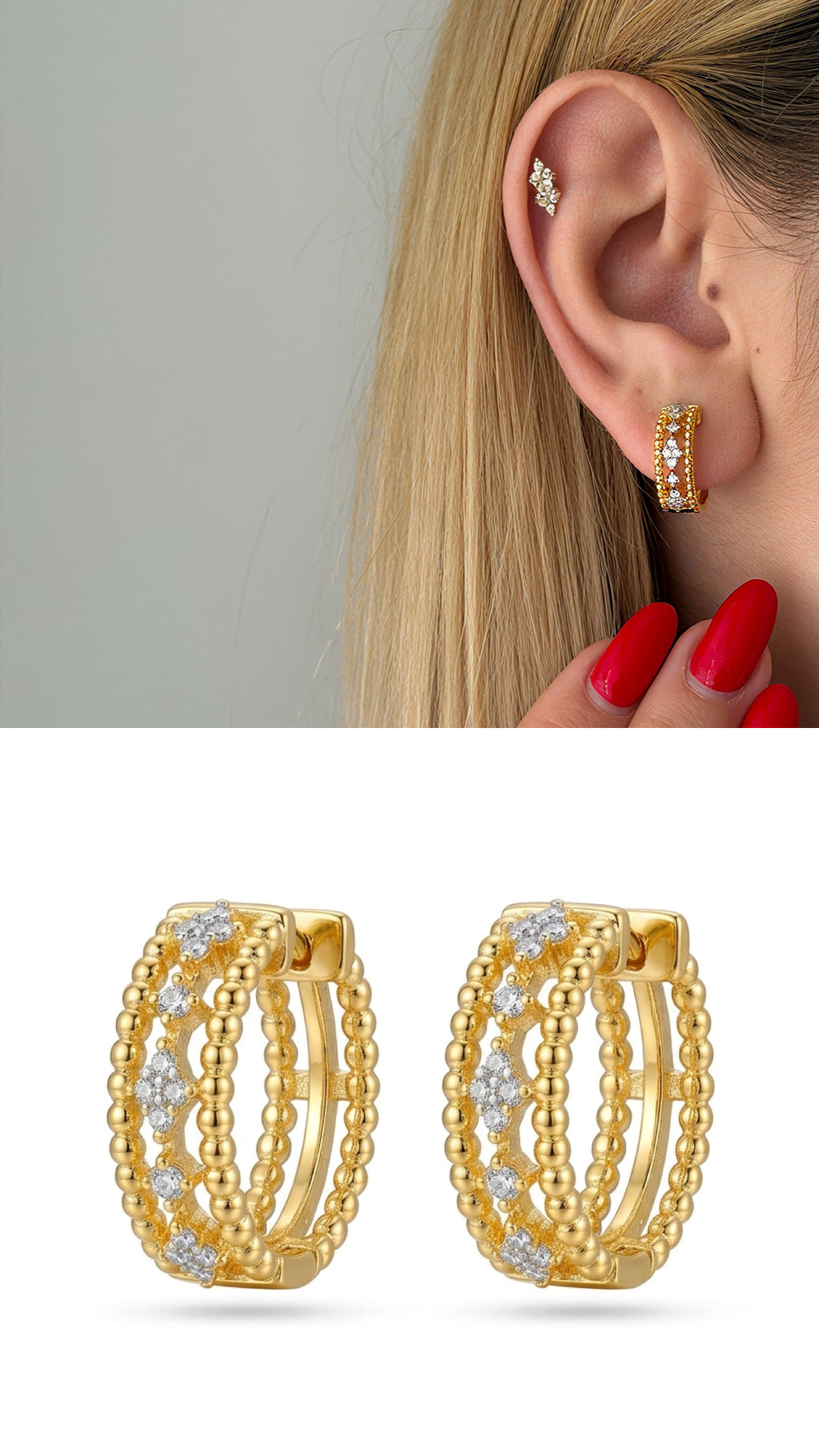 14K Gold Plated Cubic Zirconia Vip 14k earrings  – Catwalk Jewellery wholesale jewelry VIP 14K EARRINGS  Catwalk Jewellery Europe