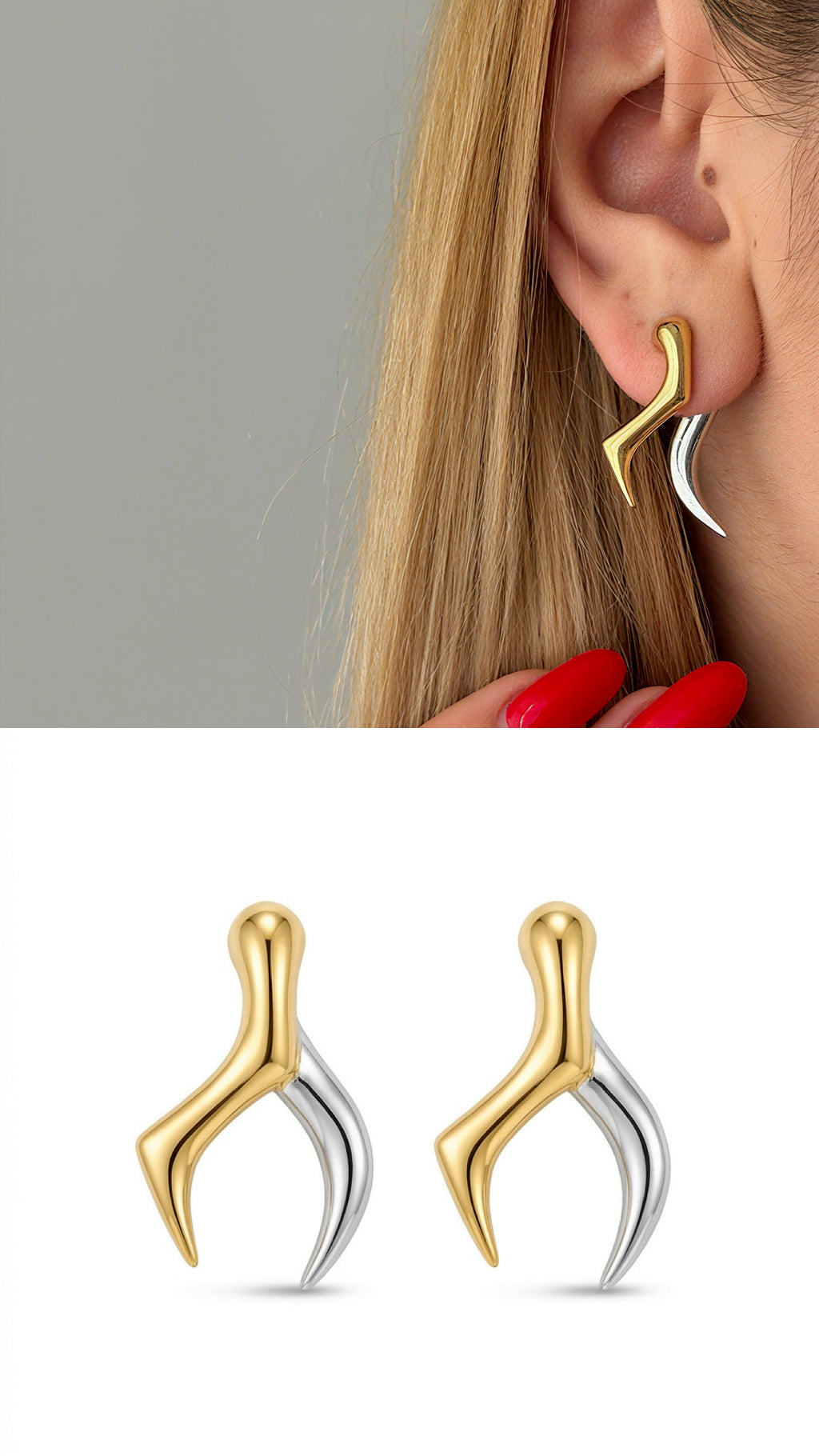 Two-Tone Vip 14k earrings  – Catwalk Jewellery wholesale jewelry VIP 14K EARRINGS  Catwalk Jewellery Europe