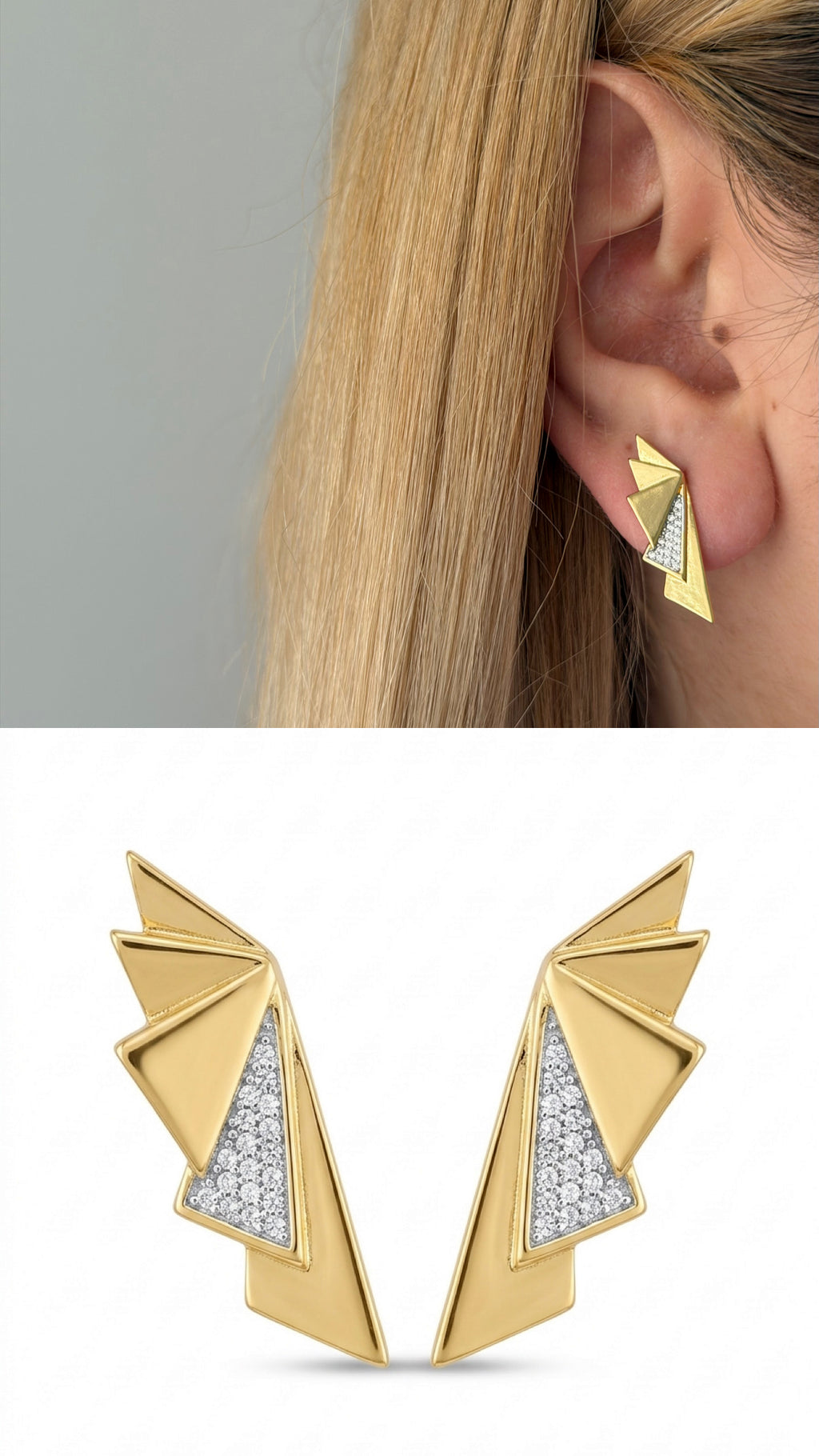 14K Gold Plated Cubic Zirconia Vip 14k earrings  – Catwalk Jewellery wholesale jewelry VIP 14K EARRINGS  Catwalk Jewellery Europe