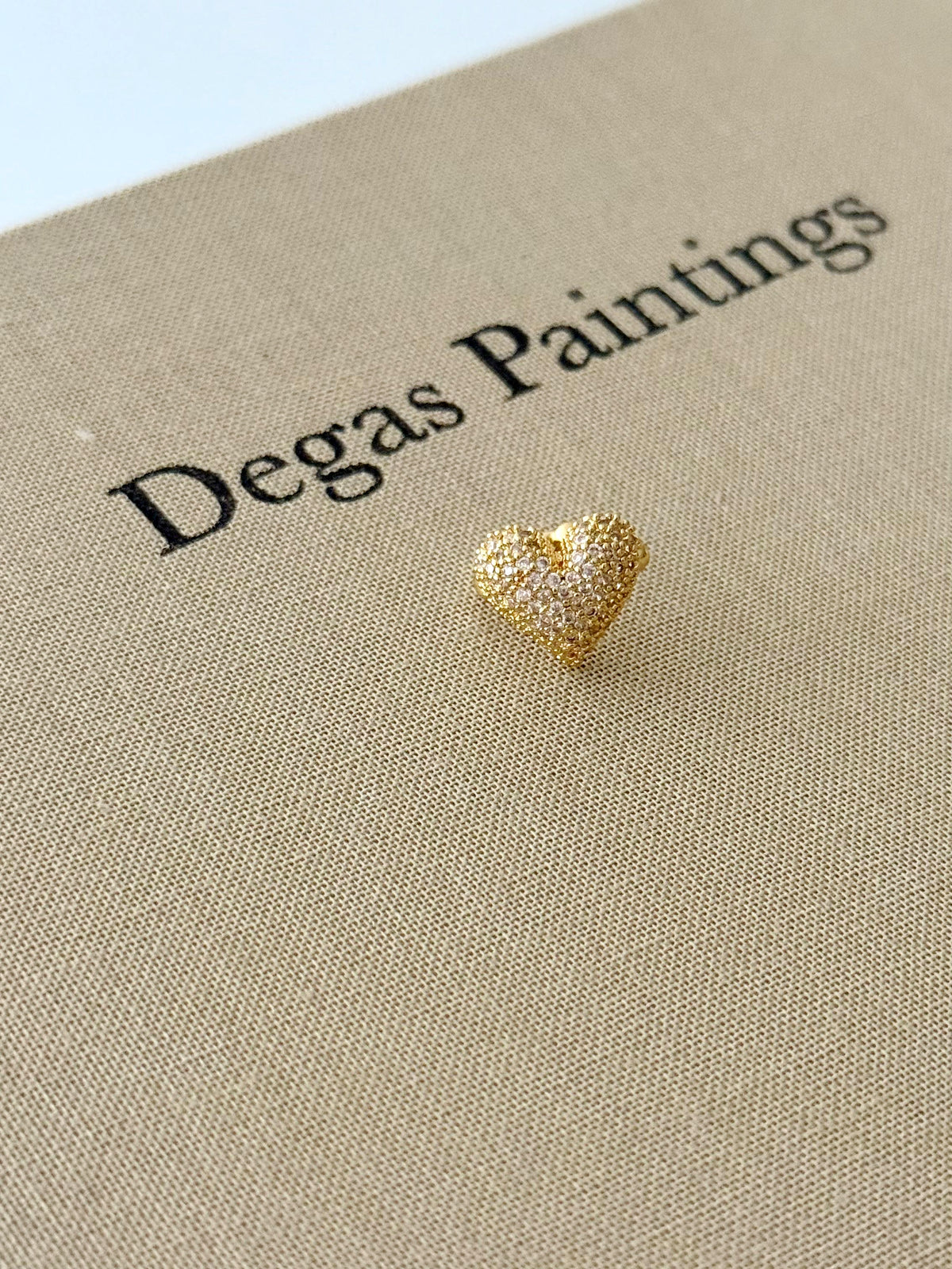 Gold CZ Pave Puffy Heart Ear Cuff Alternate Angle - CW1EARCUFF0085 | Wholesale Stainless Steel Jewelry Catwalk Jewellery Europe