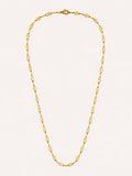 Gold Starburst Etched Marquise Station Chain Necklace - CW1NKL0010 | Wholesale Stainless Steel Jewelry Catwalk Jewellery Europe