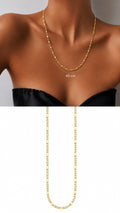 Gold Bar And Ring Link Chain Necklace - CW1NKL0011 | Wholesale Stainless Steel Jewelry Catwalk Jewellery Europe