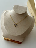 Gold CZ Pave Diamond Rhombus Evil Eye Pendant Necklace - CW1NKL0017 | Wholesale Stainless Steel Jewelry Catwalk Jewellery Europe