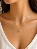 Gold CZ Pave Diamond Rhombus Evil Eye Pendant Necklace - CW1NKL009 | Wholesale Stainless Steel Jewelry Catwalk Jewellery Europe