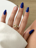 Gold CZ Pave Mariner Anchor Link Ring - CW1RING0077 | Wholesale Stainless Steel Jewelry Catwalk Jewellery Europe