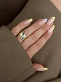 CW1RING0090-gold-wide-band-emerald-marquise-cz-snake-ring-catwalkjewellery wholesale jewelry RINGS Catwalk Jewellery Europe