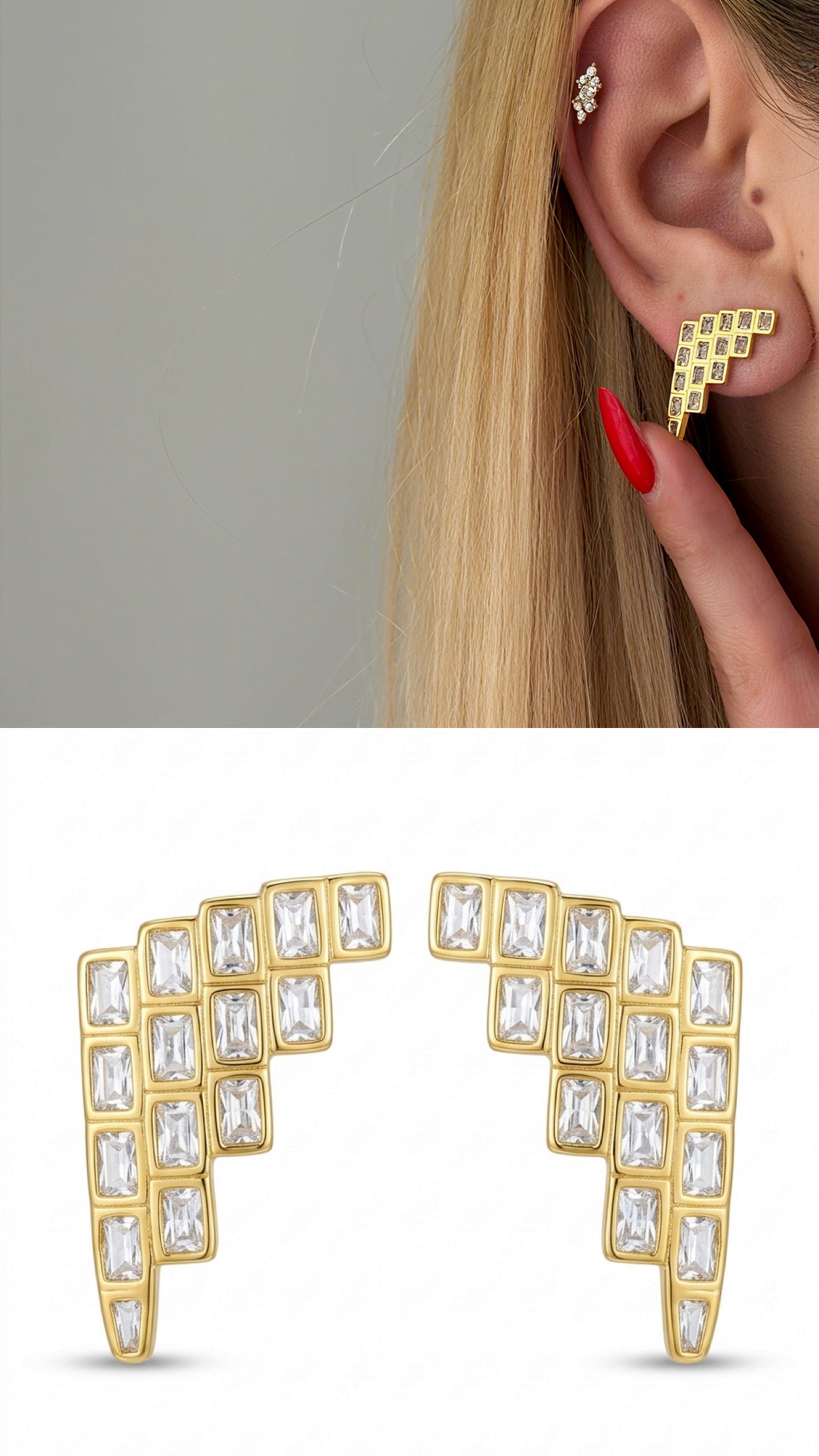 14K Gold Plated Cubic Zirconia Vip 14k earrings  – Catwalk Jewellery wholesale jewelry VIP 14K EARRINGS  Catwalk Jewellery Europe