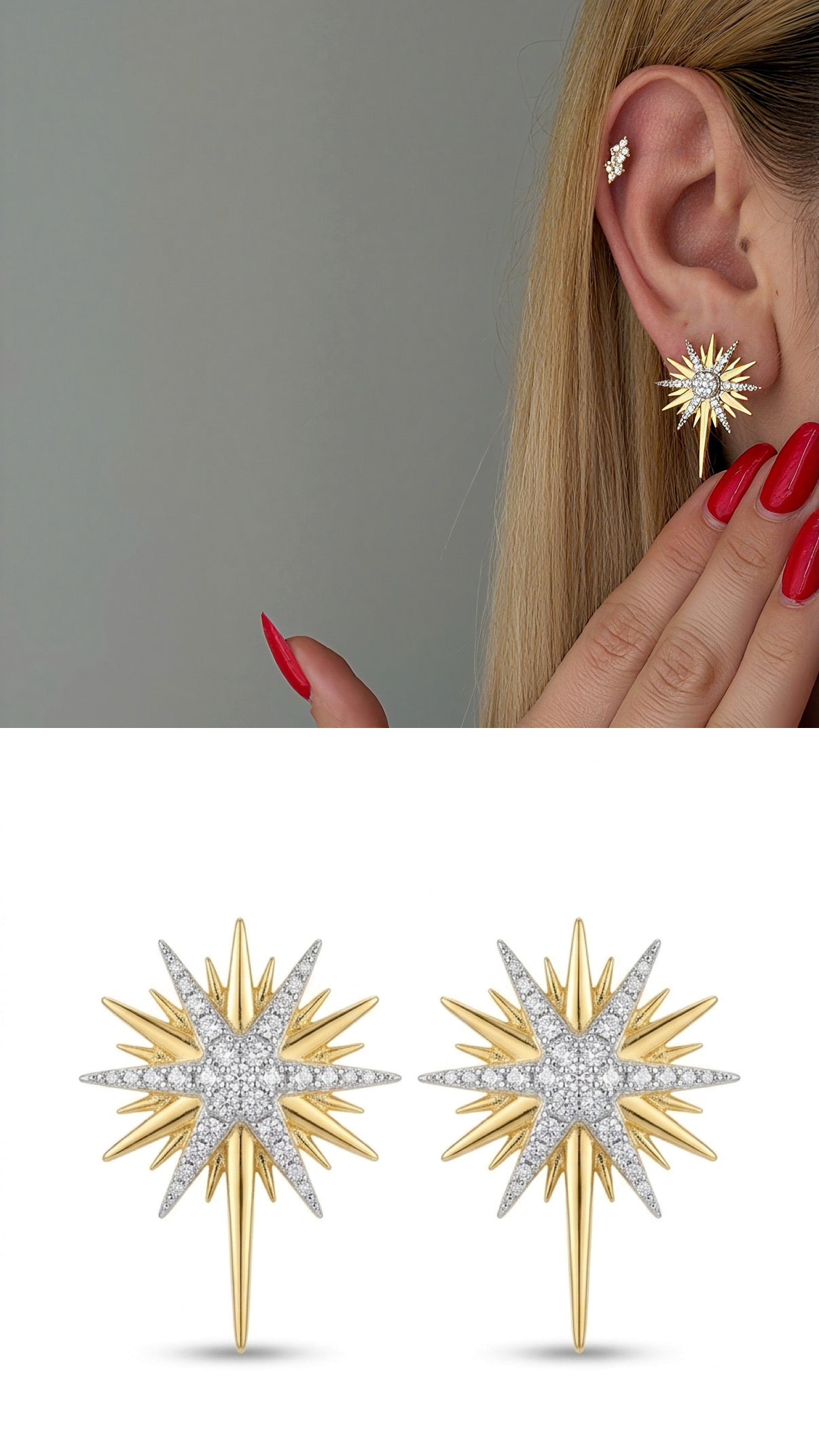 Two-Tone Cubic Zirconia Vip 14k earrings  – Catwalk Jewellery wholesale jewelry VIP 14K EARRINGS  Catwalk Jewellery Europe