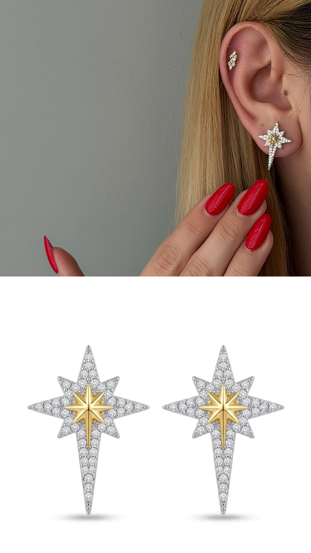 Two-Tone Cubic Zirconia Vip 14k earrings  – Catwalk Jewellery wholesale jewelry VIP 14K EARRINGS  Catwalk Jewellery Europe
