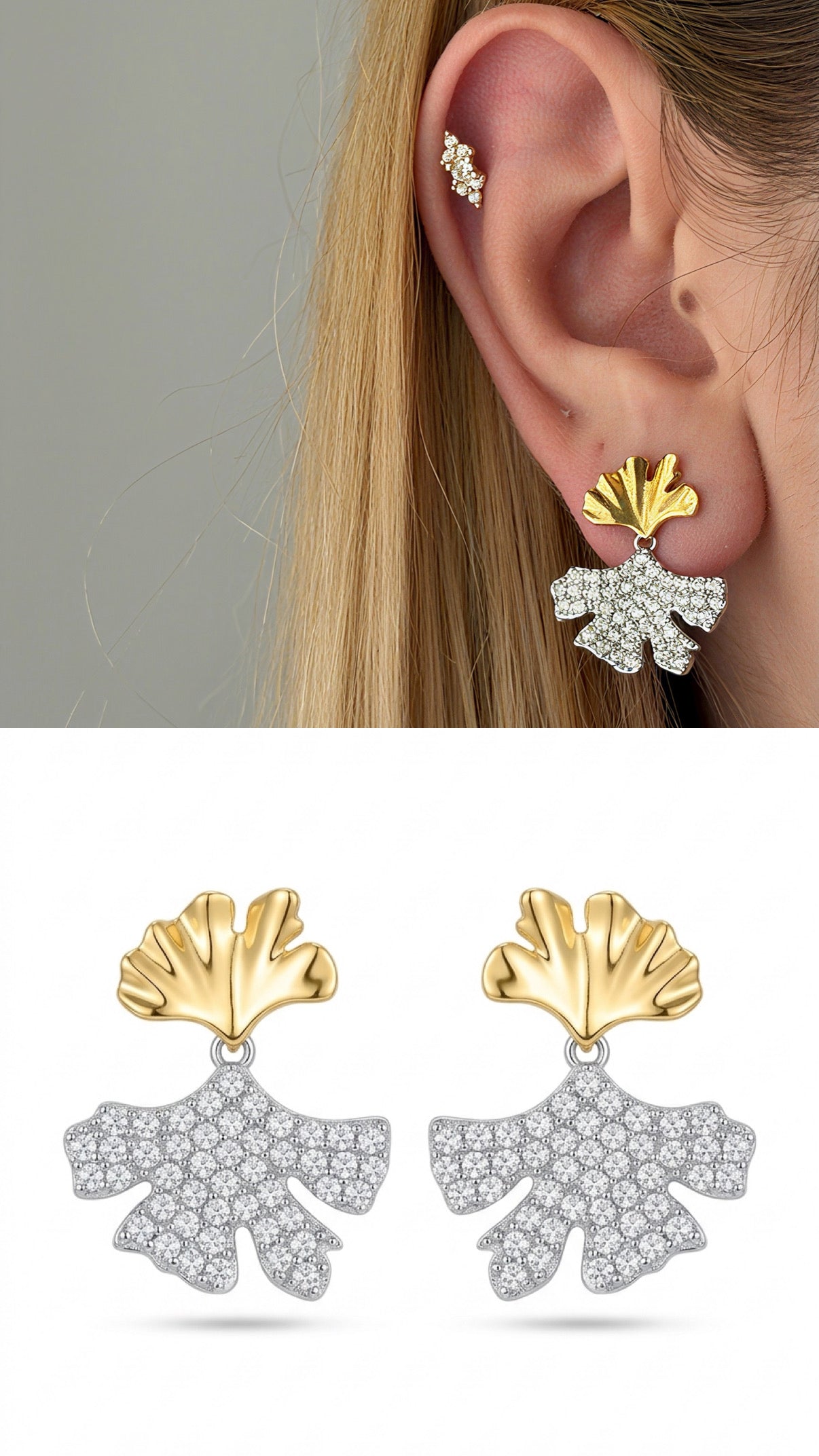 Two-Tone Cubic Zirconia Vip 14k earrings  – Catwalk Jewellery wholesale jewelry VIP 14K EARRINGS  Catwalk Jewellery Europe