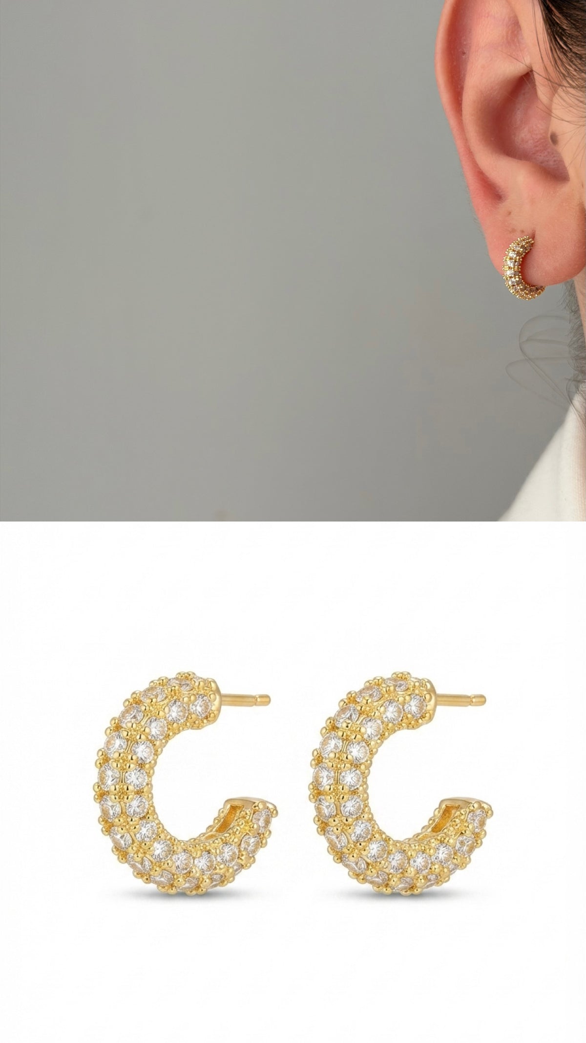CW1VPEARNG0033-silver-cz-pave-oval-link-stud-earrings-catwalkjewellery wholesale jewelry VIP 14K EARRINGS  Catwalk Jewellery Europe