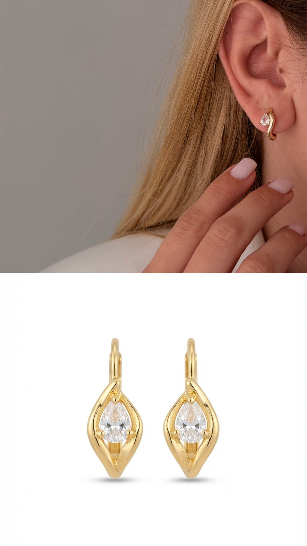 14K Gold Plated Cubic Zirconia Vip 14k earrings  – Catwalk Jewellery wholesale jewelry VIP 14K EARRINGS  Catwalk Jewellery Europe