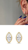 CW1VPEARNG0056-gold-oval-cut-cz-solitaire-huggie-earrings-catwalkjewellery wholesale jewelry VIP 14K EARRINGS  Catwalk Jewellery Europe