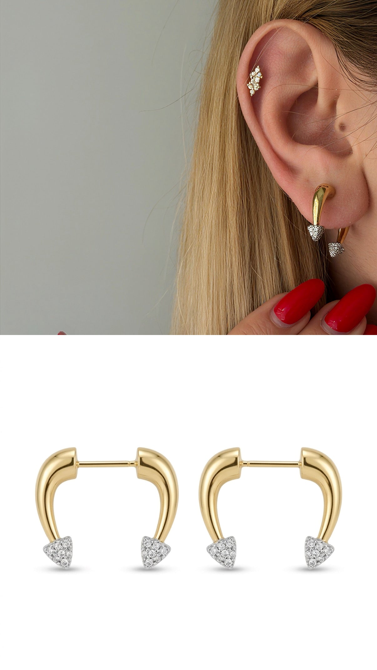 Two-Tone Vip 14k earrings  – Catwalk Jewellery wholesale jewelry VIP 14K EARRINGS  Catwalk Jewellery Europe