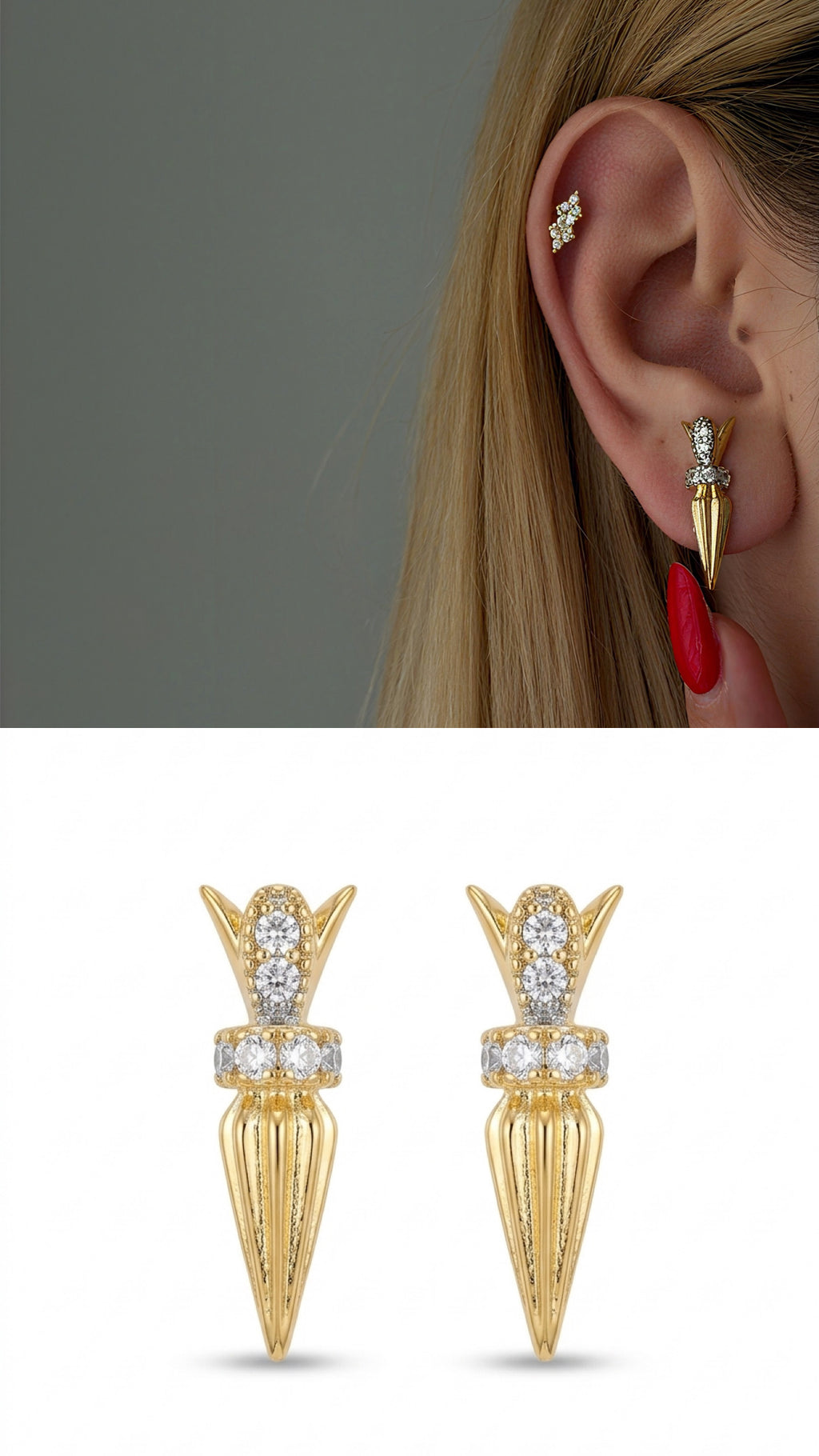 14K Gold Plated Cubic Zirconia Vip 14k earrings  – Catwalk Jewellery wholesale jewelry VIP 14K EARRINGS  Catwalk Jewellery Europe