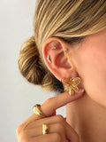 18K Gold Plated Stainless Steel Wire Swirl Butterfly Statement Stud Earrings - CW1VPEARRING00401 | Wholesale Stainless Steel Jewelry Catwalk Jewellery Europe