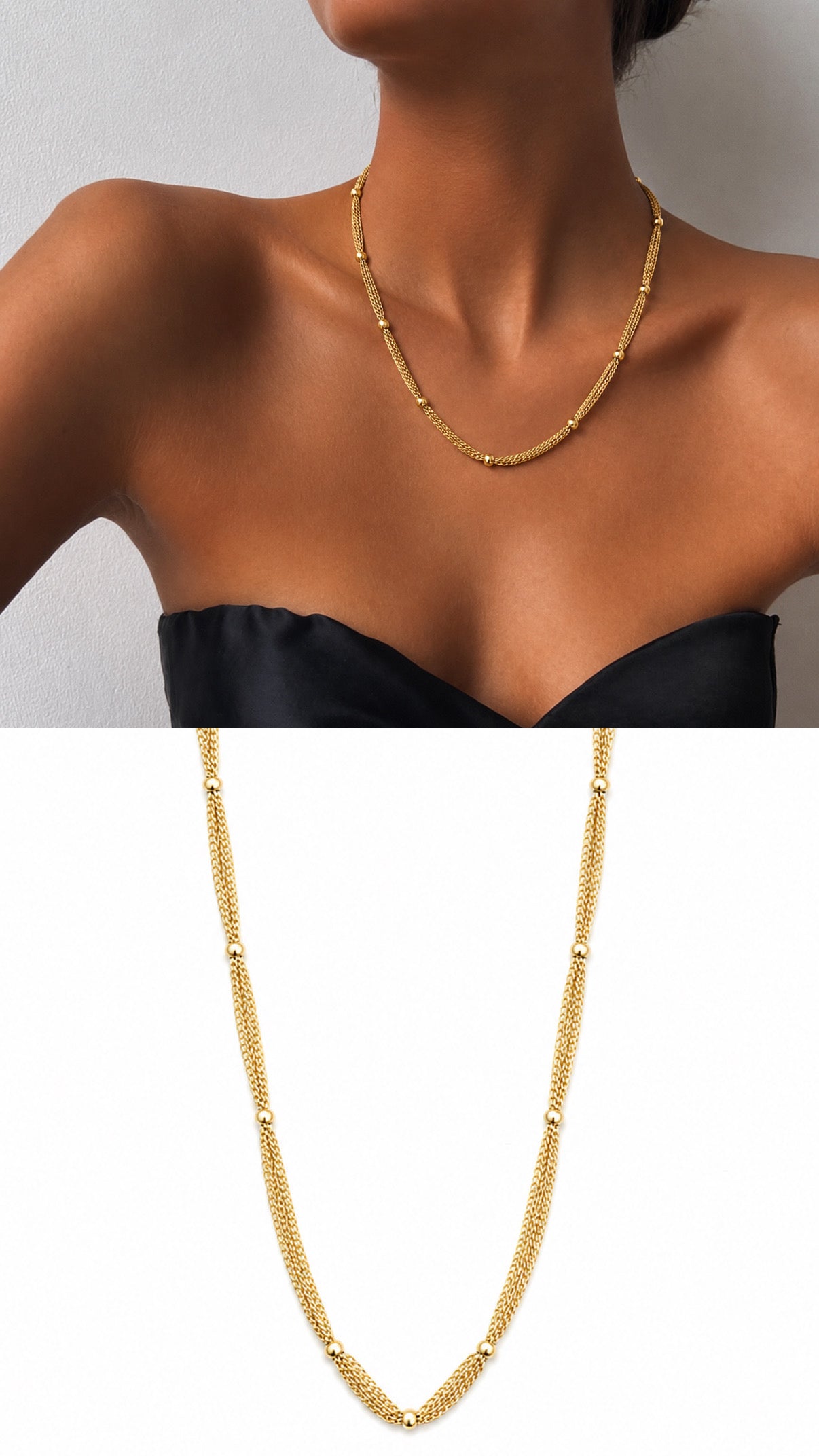MY1VPNKLC0027 gold-necklace-stainless-steel-waterproof-layered-trendy-wholesale-myaccessories wholesale jewelry NECKLACE  Catwalk Jewellery Europe