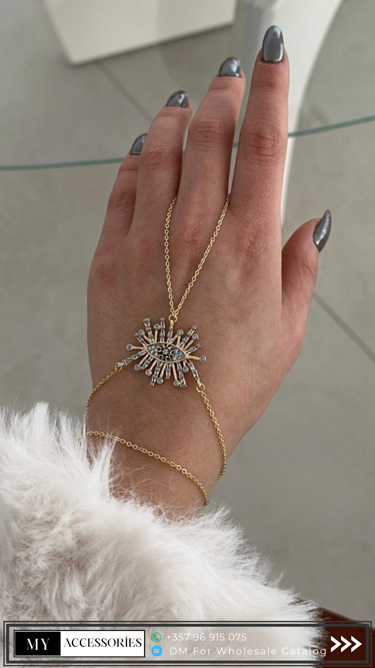MY8HNDC001 wholesale jewelry HAND CHAINS  Catwalk Jewellery Europe