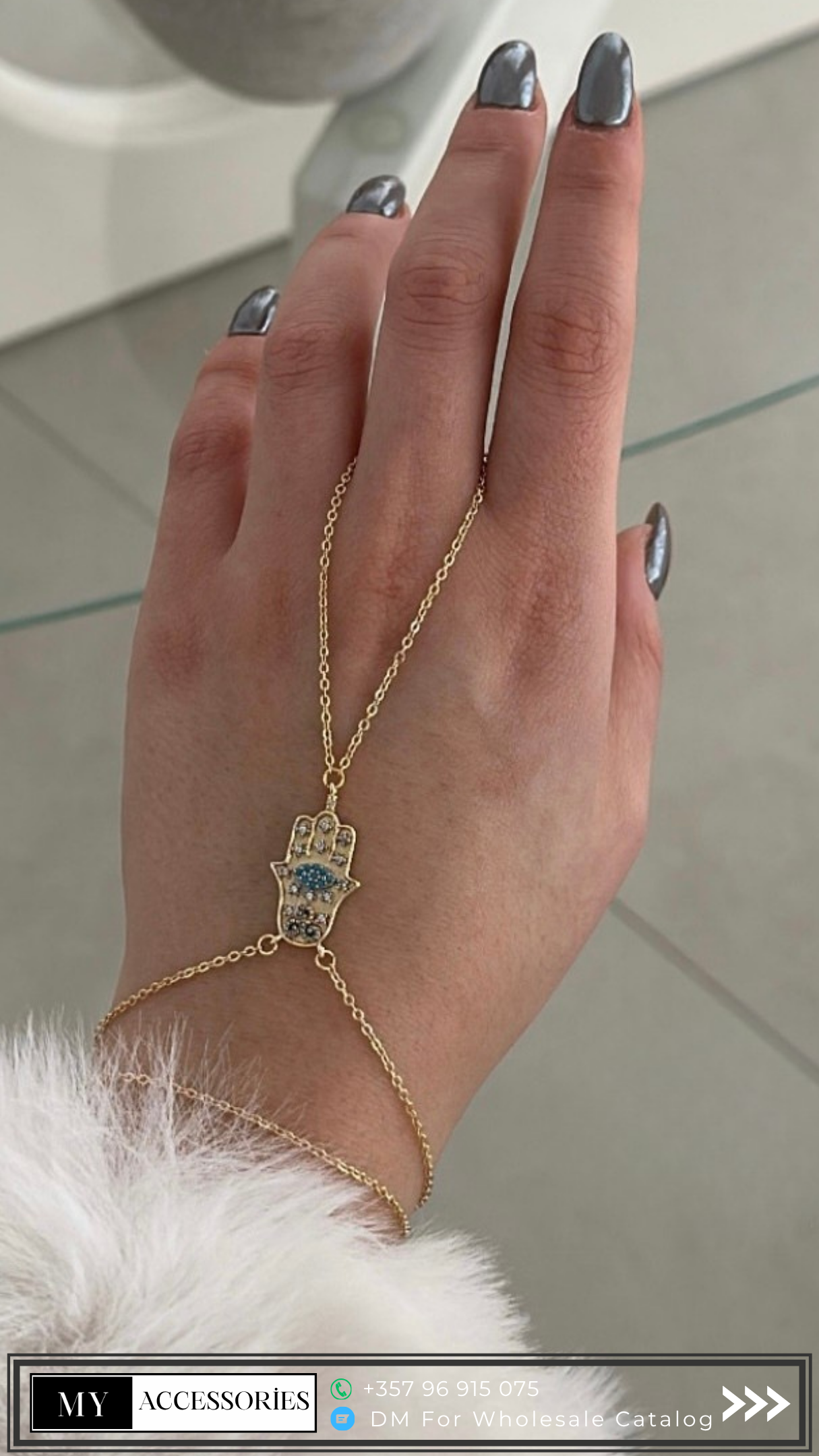 MY8HNDC003 wholesale jewelry HAND CHAINS  Catwalk Jewellery Europe