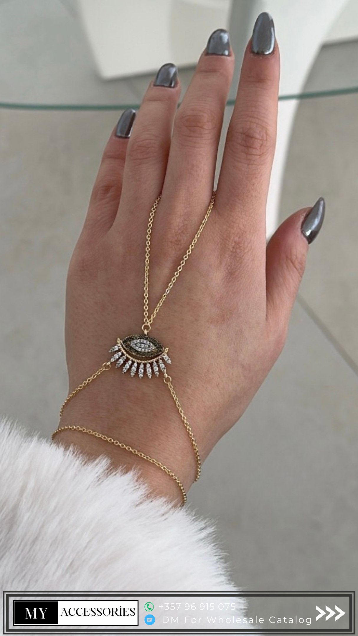 MY8HNDC005 wholesale jewelry HAND CHAINS  Catwalk Jewellery Europe