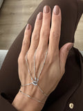 Silver Dark Eye Crystal Hand Chain - CW1HANDCHAIN00146 | Wholesale Stainless Steel Jewelry Catwalk Jewellery Europe