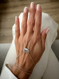 Gold Crystal Tapered Bar Hand Chain - CW1HANDCHAIN00154 | Wholesale Stainless Steel Jewelry Catwalk Jewellery Europe