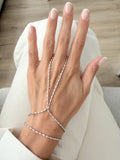 Silver Pave Star Charm Hand Chain - CW1HANDCHAIN00158 | Wholesale Stainless Steel Jewelry Catwalk Jewellery Europe