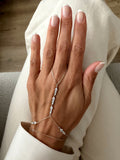 Gold Triple Heart Charm Hand Chain - CW1HANDCHAIN00164 | Wholesale Stainless Steel Jewelry Catwalk Jewellery Europe