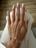 Silver Pave Geometric Star Hand Chain - CW1HANDCHAIN00172 | Wholesale Stainless Steel Jewelry Catwalk Jewellery Europe