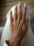 Gold Round Crystal Station Hand Chain - CW1HANDCHAIN00175 | Wholesale Stainless Steel Jewelry Catwalk Jewellery Europe